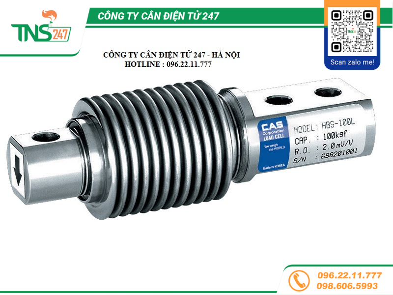Load cell chống rung HBS 50kg 100kg 200kg 500kg chính hãng Cas